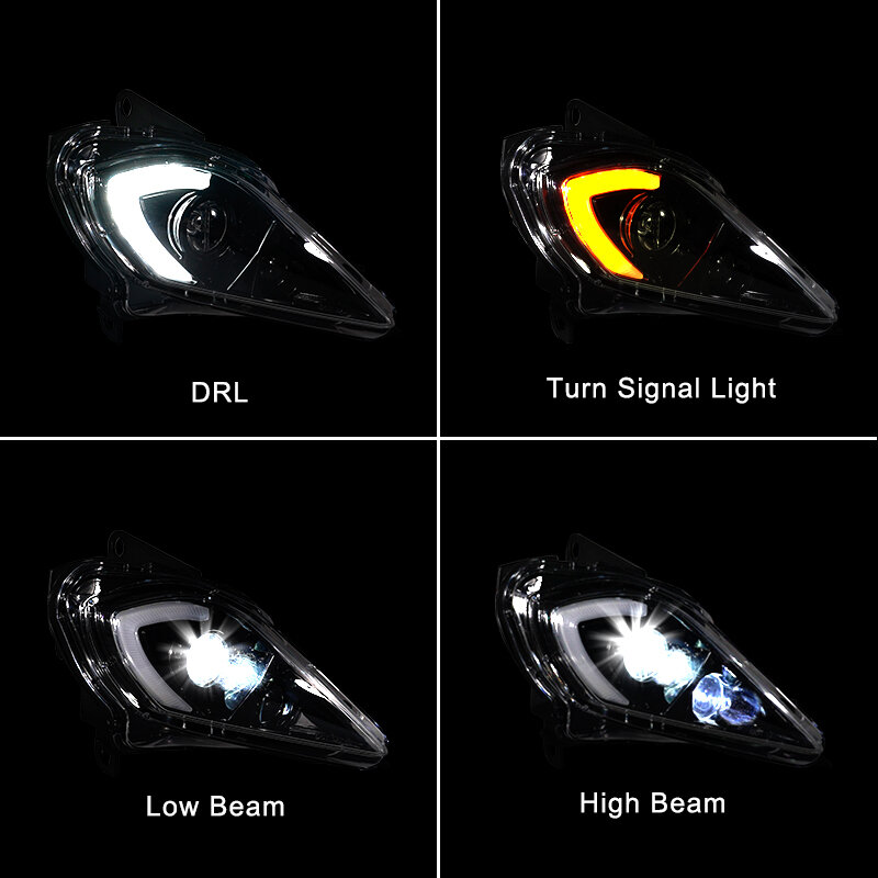 مصباح أمامي LED مع ضوء إشارة بدوره الأصفر ، DRL ل Y AMAHA رابتور 700 ، مزدوج 11 بيع ، 2006-2021