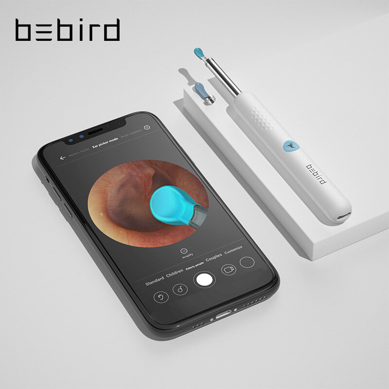 جديد R1 2022 Bebird البصرية منتقي الأذن ، App مرئية الأذن الشمع أداة إزالة الصواميل مع بناء في كاميرا صغيرة ، واي فاي منظار الأذن لفحص الأذن