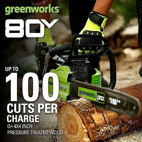 Greenworks-منشار لاسلكي بدون فرش ، رائع لقطع الأشجار ، والليمبينغ ، والتليم ، والحطب ، 80 فولت ، 18 بوصة