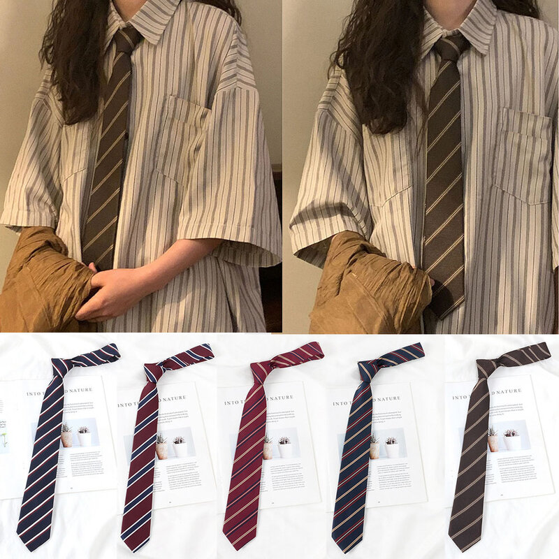 ربطة عنق مخططة عتيقة ، إكسسوارات ملابس موحدة يابانية JK ، ملابس متعددة الاستخدامات ، أزياء الطلاب