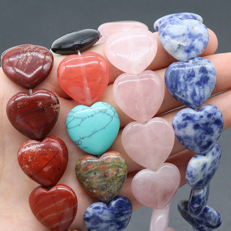 حبات من الحجر الطبيعي لصنع المجوهرات ، شكل قلب العشاق ، الفيروز ، العقيق ، حبة الفضاء ، قلادة نسائية سهلة الاستخدام ، إكسسوارات الأساور