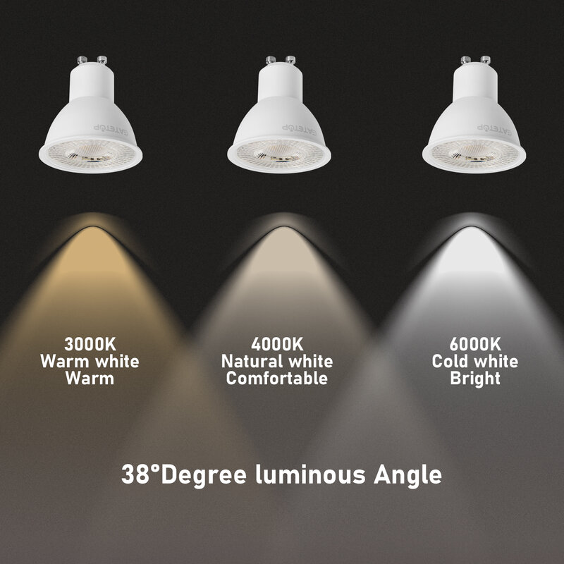 مصباح إضاءة ليد بتركيز ضوئي لغرف المعيشة ، استبدال مصباح الهالوجين ، GU10 ، GU5.3 ، 3 واط ، 5 واط ، 6 واط ، 7 واط ، 8 واط ، 208 واط ، التيار المتردد ، من من من نوع AC