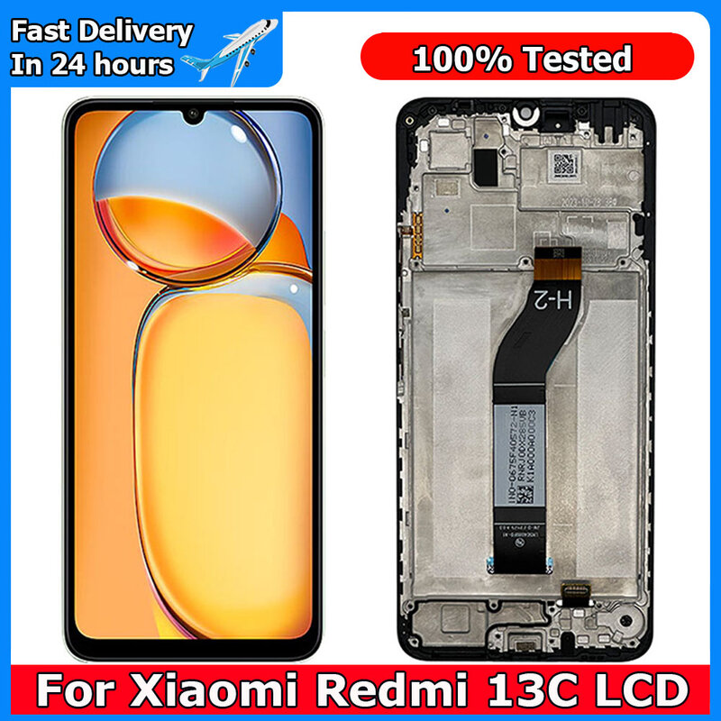 شاشة LCD وشاشة تعمل باللمس مع إطار ، مجموعة بديلة لـ Xiaomi Redmi 13C ، 23100RN82L ،