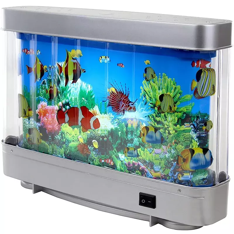 مصابيح خزان الأسماك الاستوائية الاصطناعية ديكور حوض السمك المحيط الافتراضي في الحركة ضوء ليلي للأطفال لعبة الهالوني