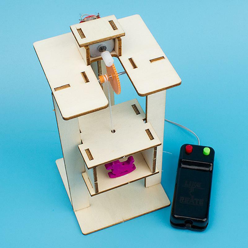 لتقوم بها بنفسك الخشب تجميع مصعد كهربي مصعد تطوير الأطفال الفضول الإبداع طفل العلوم تجربة مجموعة المواد لعبة