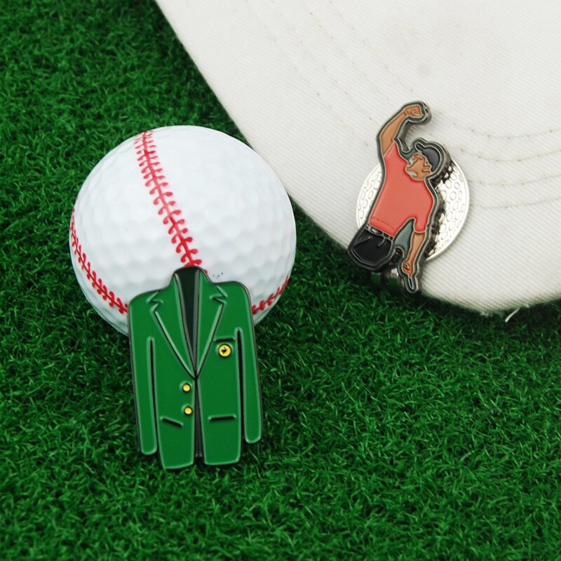 سترة خضراء علامة كرة الغولف ، علامة سبيكة دائمة ، مشبك قبعة المغناطيس ، الإبداعية ، متعدد الألوان ، علامة ، هدية لاعب الغولف