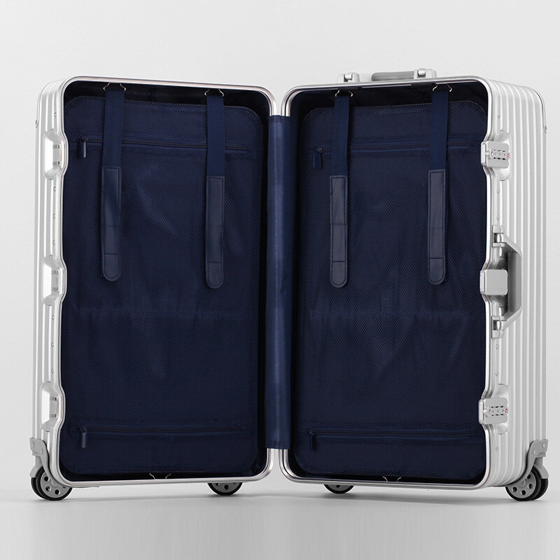 حقيبة سفر سميكة بإطار من الألومنيوم ، حقيبة سفر عالمية ذات سعة كبيرة ، حقيبة تروللي 32 بوصة ، حقائب سفر كبيرة الحجم