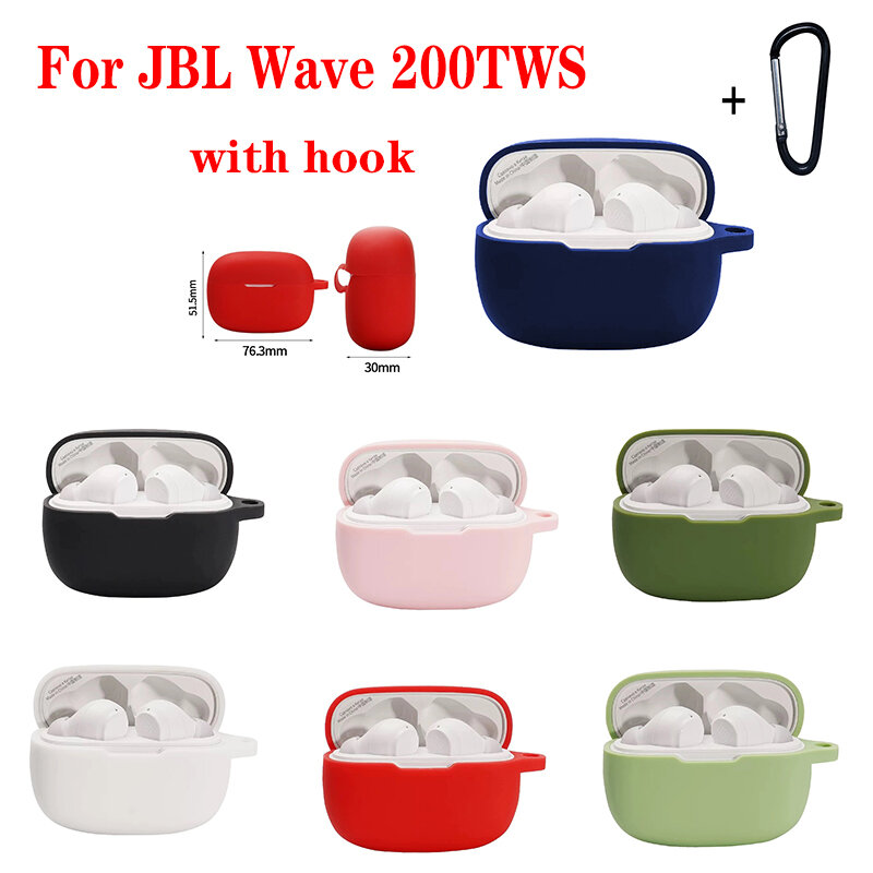 ل JBL Wave 200TWS حافظة لون سادة غطاء سماعة fundas ل jbl 200 لينة للصدمات سيليكون هيربون اكسسوارات