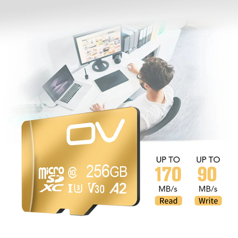 بطاقات ذاكرة فلاش أصلية من OV بسعة 32 جيجابايت 64 جيجابايت 128 جيجابايت 256 جيجابايت 512 جيجابايت A2 U3 SD XC V30 فيديو بطاقات ذاكرة 4K للطائرات بدون طيار DJI عالية السرعة