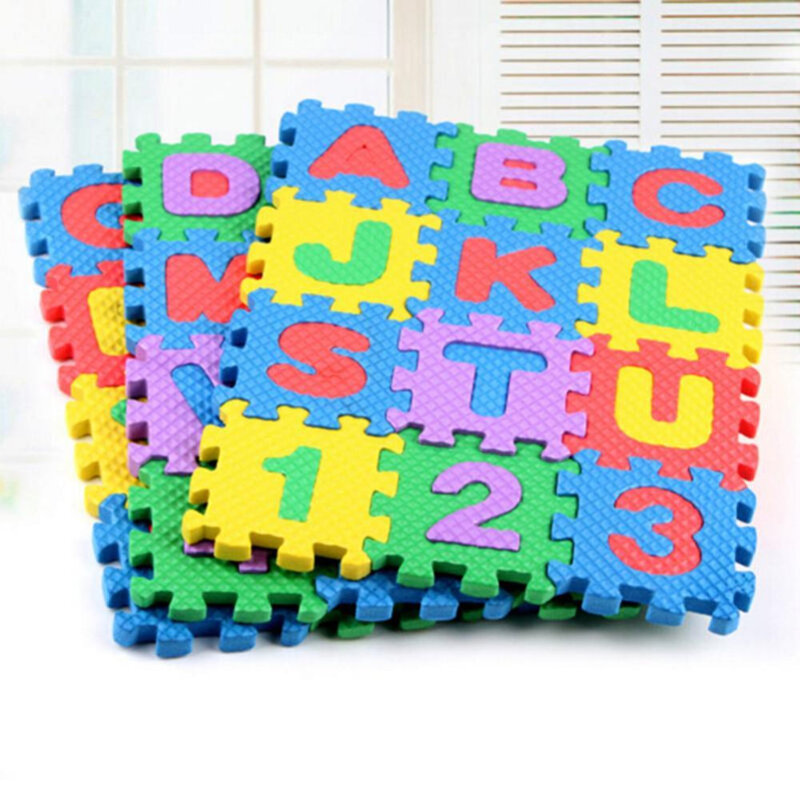 حار 36 قطعة الأطفال مصغرة إيفا رغوة الأبجدية رسائل أرقام الطابق لينة الطفل حصيرة ثلاثية الأبعاد لغز الاطفال ألعاب تعليمية