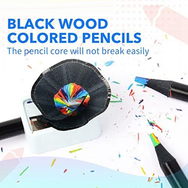 أقلام خشبية بألوان قوس قزح ، 7 ألوان في 1 ، أقلام للرسم والتلوين والرسم ، قلب متعدد الألوان ، 12