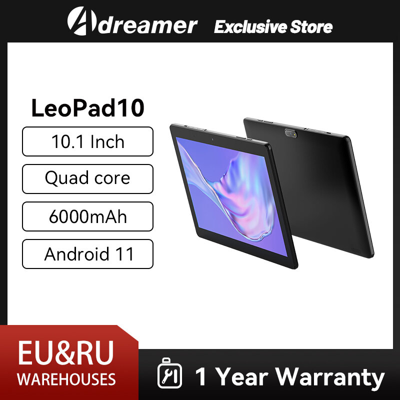 تابلت Adreamer-LeoPad10 تاب 10.1 بوصة ، 1280x800 IPS ، رباعي النواة ، أندرويد 11 ، 2GB RAM ، 32GB ROM ، بلوتوث ، بطارية 6000mAh ، واي فاي