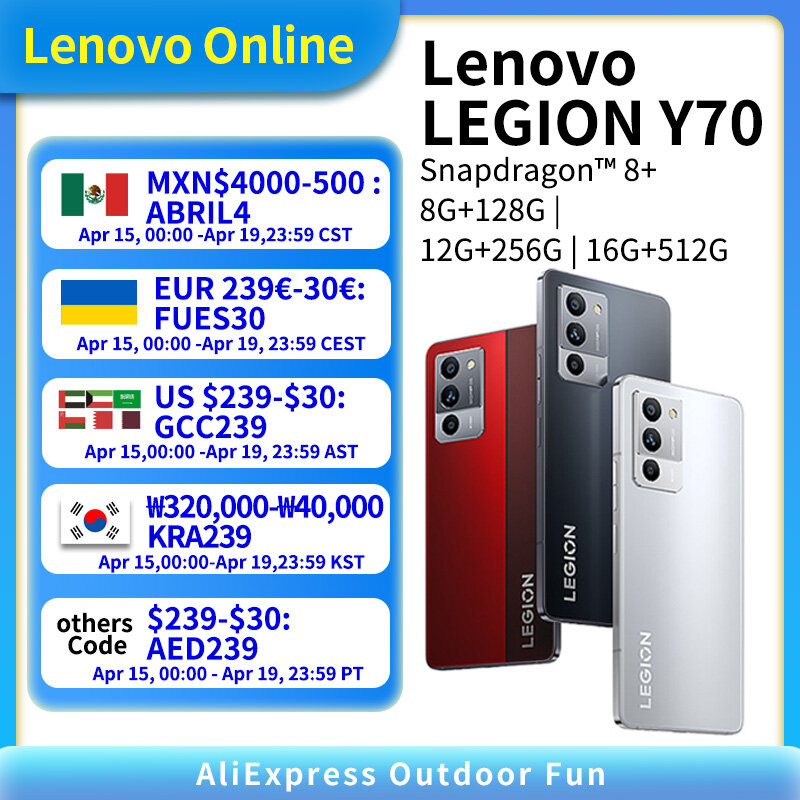 الهاتف الذكي لينوفو ليجيون Y70 للألعاب مقاس 6.67 بوصة وoled 144 هرتز ، سنابدراجون 8 + Gen1 ، كاميرا ثلاثية 50 ميجابكسل ، 68 واط ، البرامج الثابتة الأصلية NFC للشحن