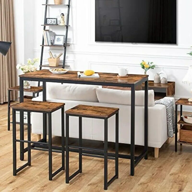 هوبرو بار الكراسي مع دواسات ارتفاع مختلفة ، بار البراز ، أسود الصلب الإطار ، غرفة المعيشة الطعام ، مجموعة من 2 ، 25.6 "طويل القامة