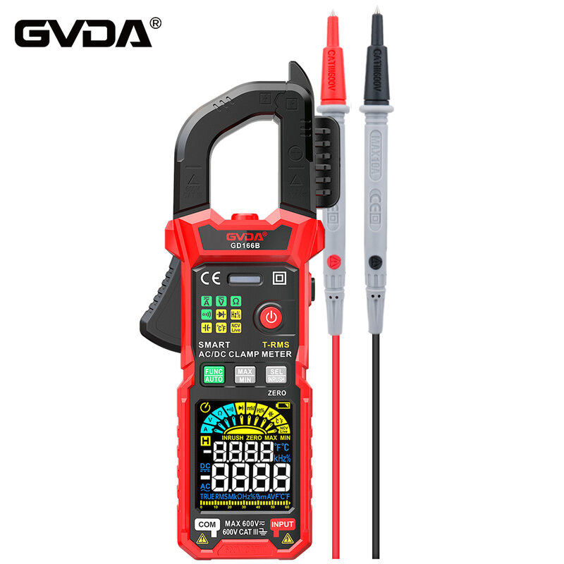 GVDA-الرقمية المشبك متر ، السيارات المدى المتعدد ، صحيح RMS ، NCV ، تيار مستمر ، التيار المتناوب الجهد ، Inrush الحالي ، اختبار درجة الحرارة ، الفولتميتر التلقائي