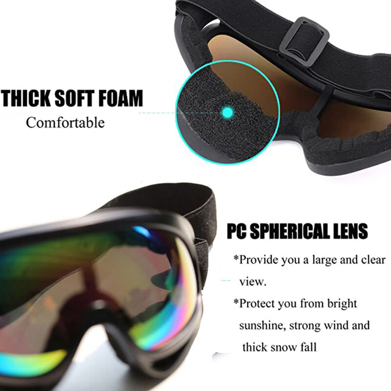 إطار ملون متعدد الألوان نظارات التزلج X400 مكافحة الأشعة فوق البنفسجية و يندبروف الرياضة نظارات التزلج نظارات واقية من الثلج