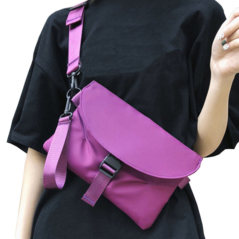 واحد الكتف حقيبة كروسبودي للرجال والنساء ، أكياس صغيرة مربعة ، اليابانية الهاتف المحمول الصدر حزم ، عادية ، الصلبة ، العصرية ، والأزياء