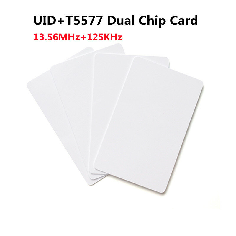 5 قطعة UID T5577 المزدوج رقاقة البطاقة الذكية IC ID إعادة الكتابة استنساخ مفتاح 125khz ناسخة نسخة شارة 13.56mhz الناسخ للتغيير NFC