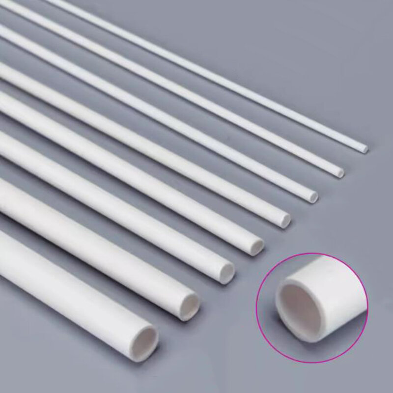 ABS أنبوب بلاستيكي مستدير مجوف ، لتقوم بها بنفسك مادة طاولة الرمل اليدوية ، ملحقات النموذج ، OD = 2/2 ، 2.5 ، 3 ، 4 ، 5 ، 6 مللي متر X طول 250 مللي متر ، 5 قطعة ، 50 قطعة