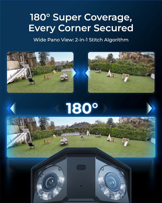 كاميرا مراقبة Reolink Duo 3 PoE 16MP UHD مزدوجة العدسات 4K Duo 2 PoE IP كاميرا 180 درجة رؤية بانورامية كاميرات مراقبة فيديو منزلية