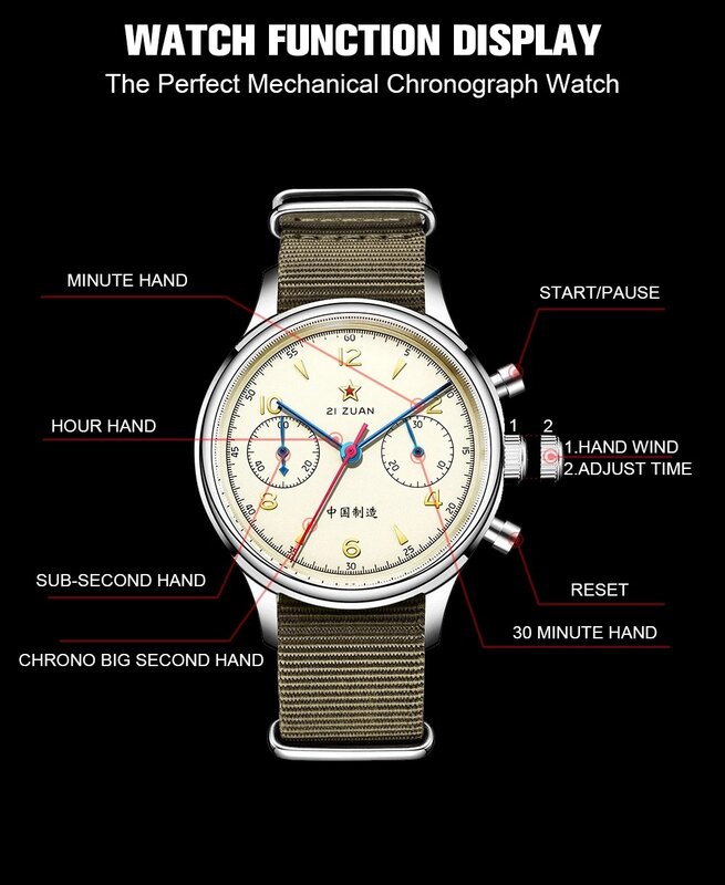 ساعة كرونوغراف أصلية من Seagull للرجال ، 40 قرص ، حركة ST1901 ، ياقوت ، موضة كلاسيكية ، ساعات مقاومة للماء ، الصين ،