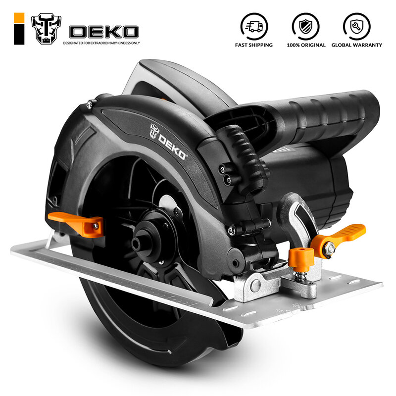 DEKO-منشار دائري كهربائي DKCS1600 ، بشفرة ، مخرج غبار ، مقبض إضافي ، آلة قطع عالية الطاقة ومتعددة الوظائف
