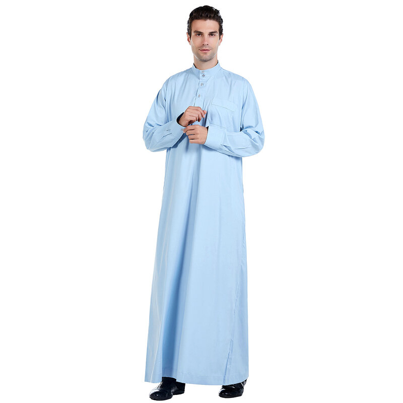 ملابس إسلامية رجالية جوبا ثوب عربية إسلامية فستان طويل المملكة العربية السعودية رداء عباية دبي بلوزة فضفاضة قفطان ياقة ثابتة عبايات