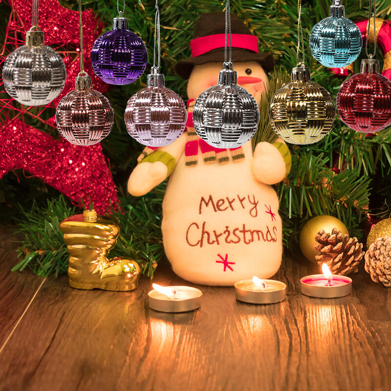 عيد الميلاد الكرة الحلي ، شجرة عيد الميلاد معلقة قلادة ، عطلة الحرف ، هدية حفلة السنة الجديدة ، ديكور المنزل ، 6 قطعة ، 4 سنتيمتر