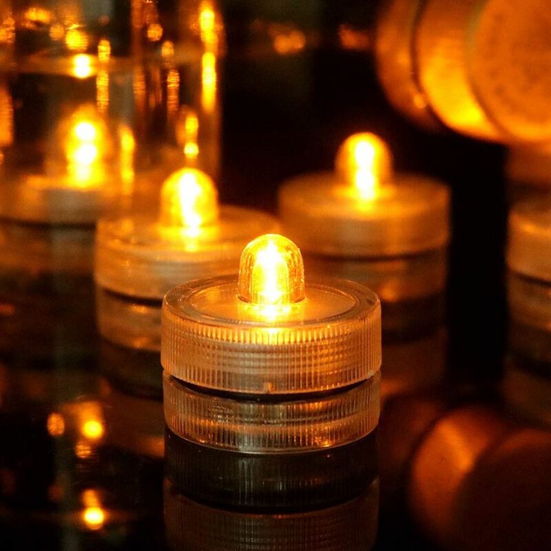مقاوم للماء LED Tealight الشموع ، بطارية تعمل بالطاقة الخفيفة ، متعدد الألوان ، تحت الماء مصباح الزخرفية ، حفل زفاف ، ضوء الشاي
