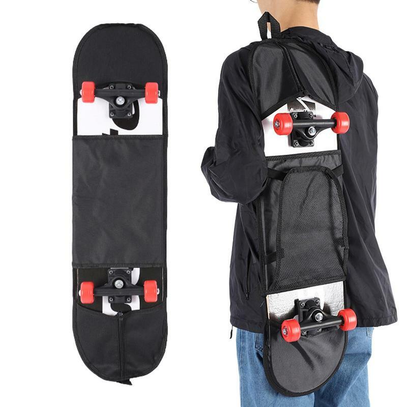 حقيبة حمل لوح التزلج من قماش أكسفورد ، حزام قابل للتعديل ، جيب شبكي ، سهل الاستخدام ، حقيبة ظهر متقاطعة مع الجسم ، 600 د