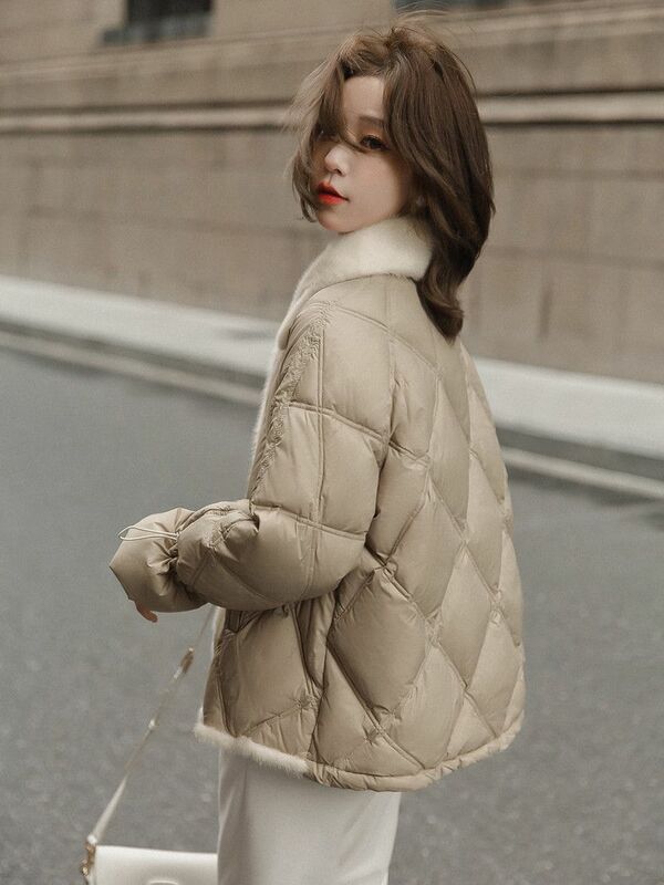 المرأة الشتاء القطن مبطن سترة ، النسخة الكورية ، سميكة خليط الإناث Vintage ، تقليد المنك المخملية معطف ، U945