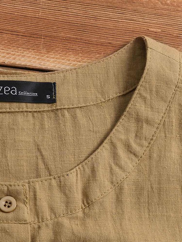 قميص نسائي موضة 2023 من ZANZEA قميص قطني عتيق بأكمام طويلة للخروجات اليومية بأزرار سترات علوية للنساء مقاس كبير