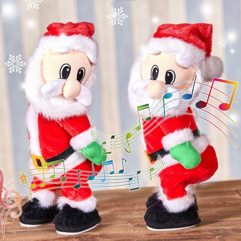 أفخم الإلكترونية سانتا كلوز دمية روبوت الرقص الموسيقية لعبة Twerking الغناء عيد الميلاد ديكور المنزل للأطفال هدية عيد الميلاد