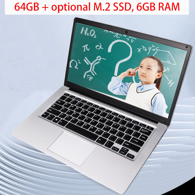حاسوب محمول من Molosuper 2022 بسعر رخيص مقاس 14 بوصة للبيع المدرسي/المكتبي 6 جيجابايت 64 جيجابايت USB 3.0 واي فاي ويندوز 10 محمول حاسوب محمول شحن مجاني