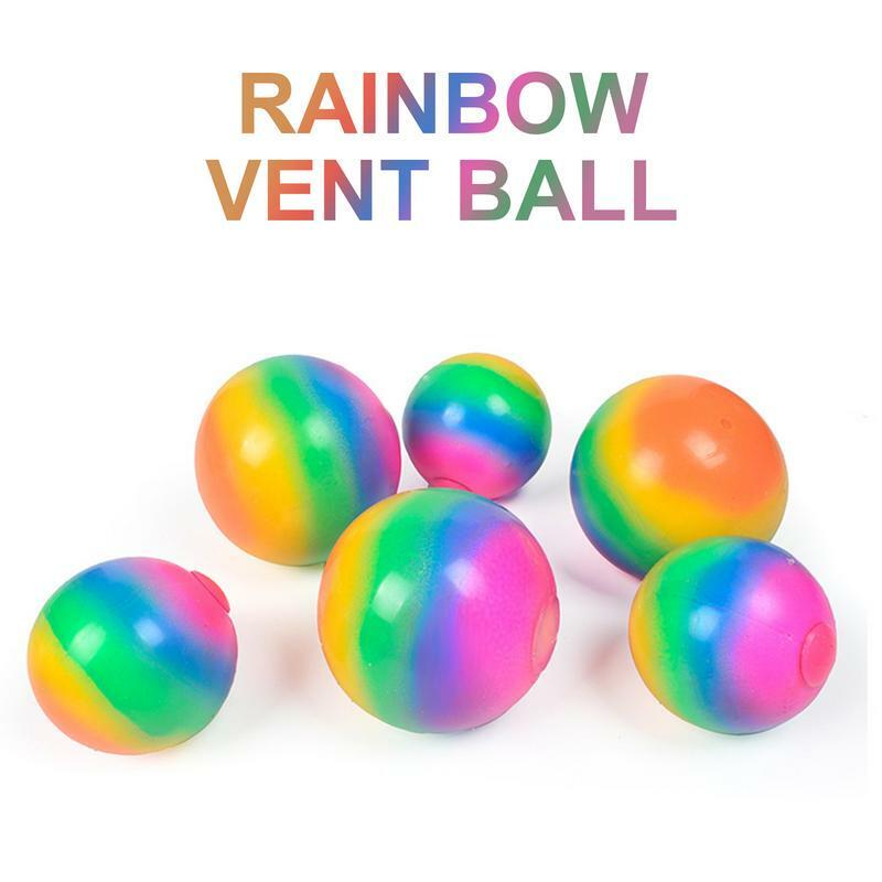 كرة مضادة للإجهاد بألوان قوس قزح للبالغين والأطفال ، لعبة حسية ، تخفيف التوتر والقلق