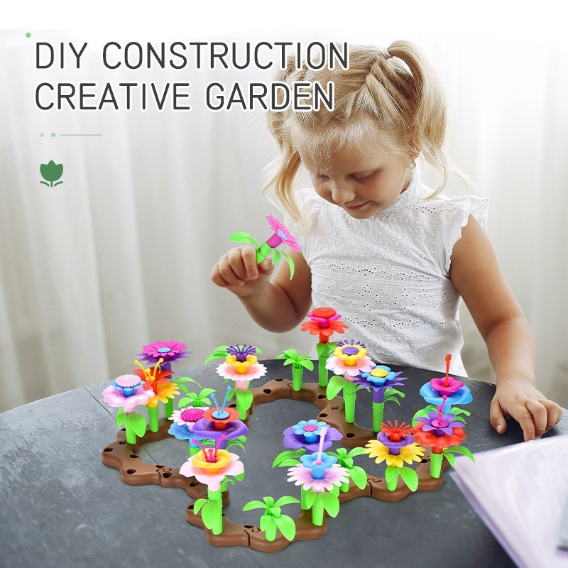 ترتيب زهرة الأطفال اللعب الإبداعية 104 قطعة/المجموعة لتقوم بها بنفسك زهرة اللعب الملونة الإبداعية handmadeschool حديقة اللعب مجموعة
