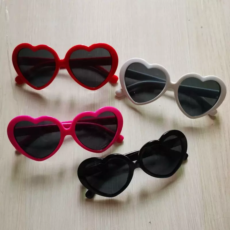1-4 سنوات الأطفال القلب النظارات الشمسية الاطفال موضة لطيف ملون الحب UV400 نظارات شمسية للبنات بنين هدية