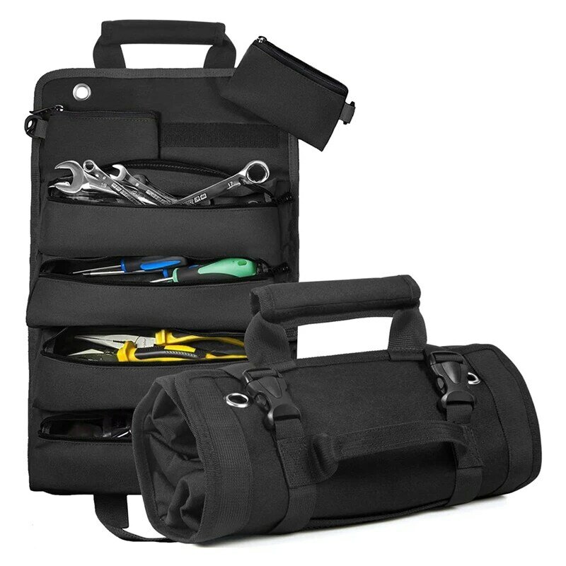 حقيبة لف الأدوات ، منظم الأدوات مع 3 حقائب قابلة للفصل ، حقيبة لفة الأدوات للميكانيكي والكهربائي والدراجات النارية