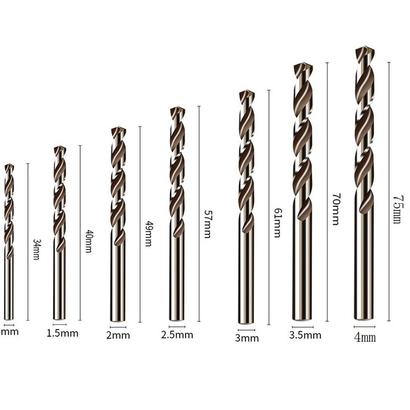 مجموعة لقمة مثقاب لولبي ساق مستقيم M35 ، أداة فتحة ثقب ، 1-4 ، فولاذ ، حديد ، أعمال نجارة ، HSS-Co ، 5