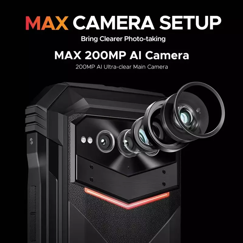 هاتف Doogee-V Max Plus متين ، كاميرا 200 ميجابكسل ، أندرويد 14 ، من من من نوع Doogee-V mAh ، 36 جيجابايت ، 16 + 20 ، GB ، "، يللي هرتز ، ديمينسيتي ، العرض الأول في العالم