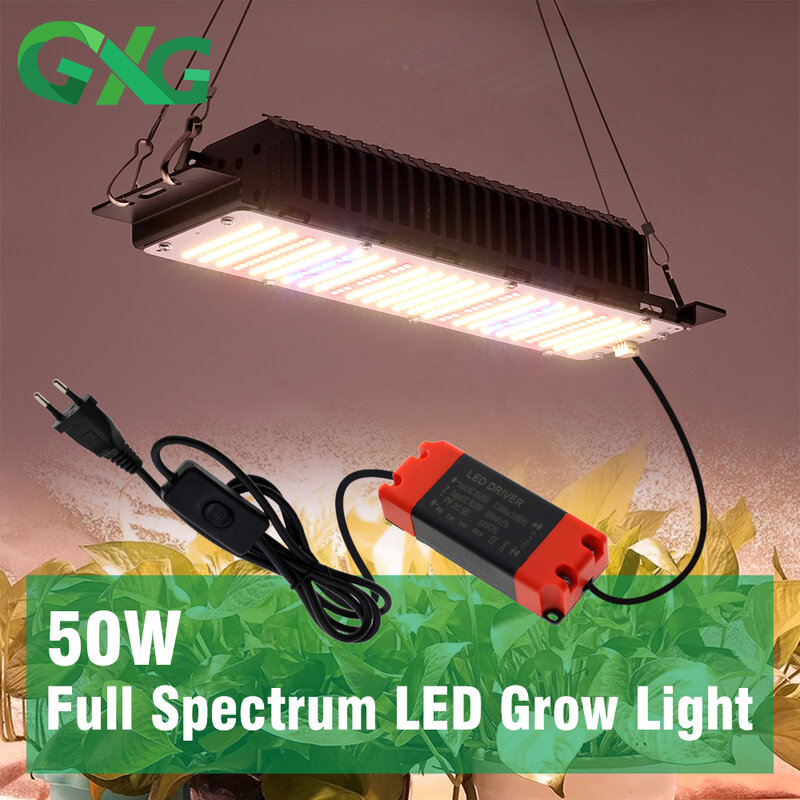 LED تنمو ضوء الطيف الكامل 85-265 فولت 50 واط سامسونج IM281B Phytolamp للنباتات خيمة الدفيئة LED تزايد مصباح مع محول