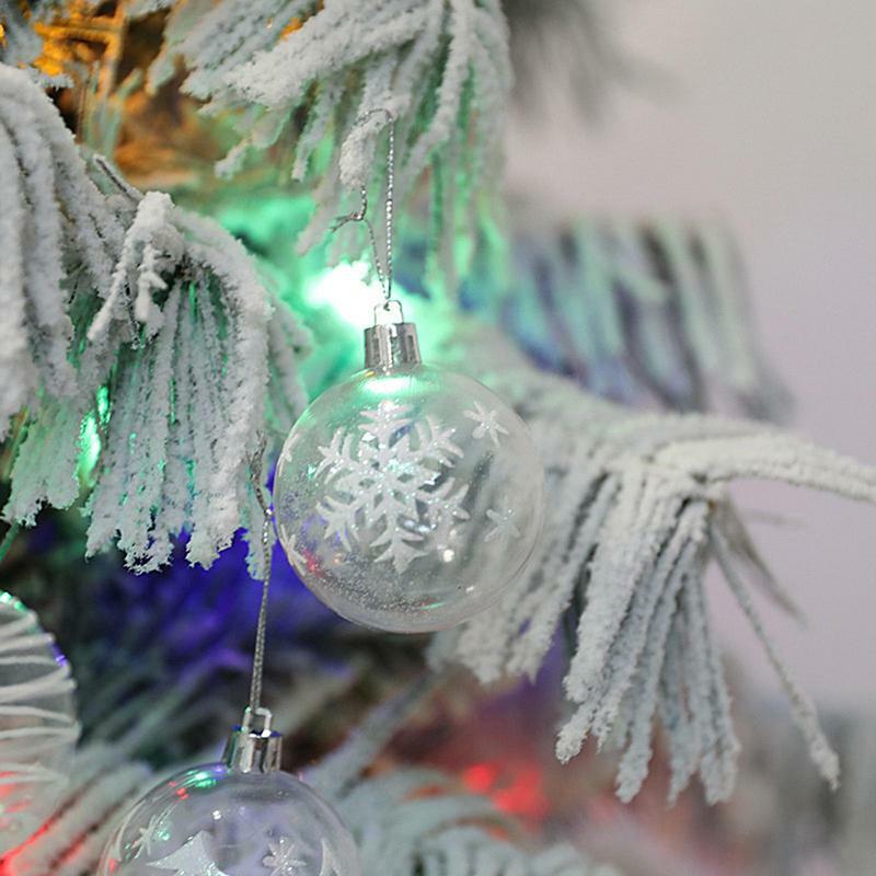 شجرة عيد الميلاد المعلقات الكرة ، زخرفة معلقة ، الحلي الشفافة ، ندفة الثلج ، شريط دوامة ، لتقوم بها بنفسك عطلة الطرف الديكور ، 6 قطعة