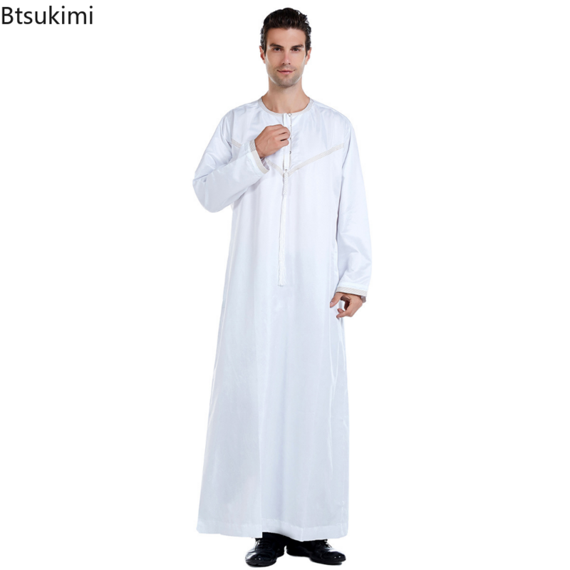 رمضان ملابس رجالية إسلامية جوبا ثوب فستان طويل باكستان دبي العربية الجلابة قفطان عباية الصلاة الإسلامية رداء خدمة العبادة