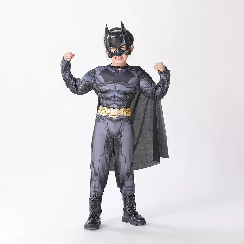 زي تنكري لبطل باتمان الخارق للأطفال ، بدلة فستان للأطفال ، بذلة أداء ، زي بطل خارق ، لعب أدوار للأولاد والبنات ، كرنفال