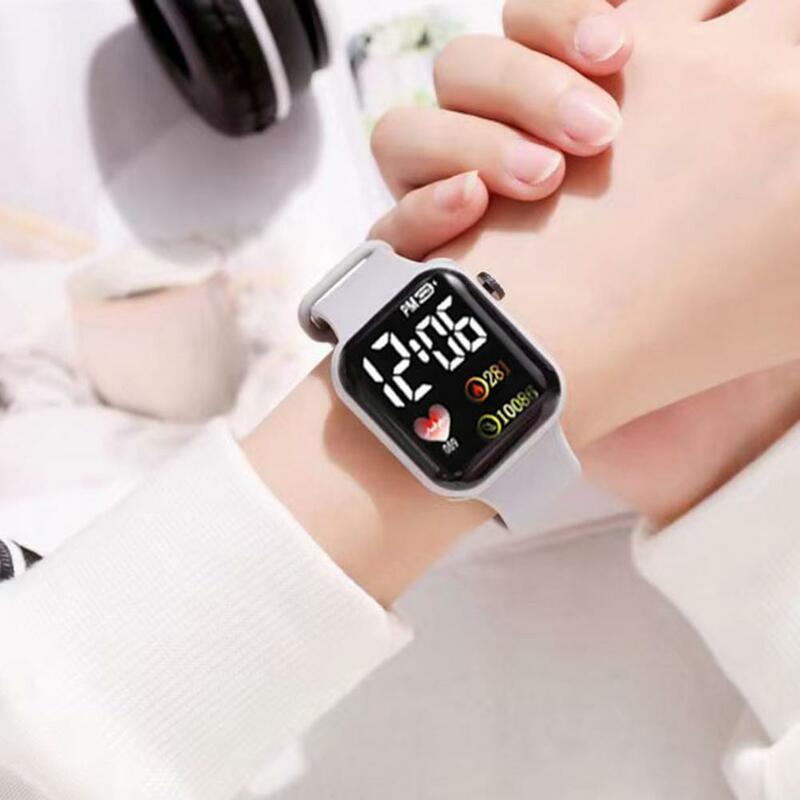 ساعة رياضية ذكية رقمية للنساء ، ساعة يد إلكترونية ، وقت دقيق ، LED للأطفال ، ساعة معصم للارتداء اليومي