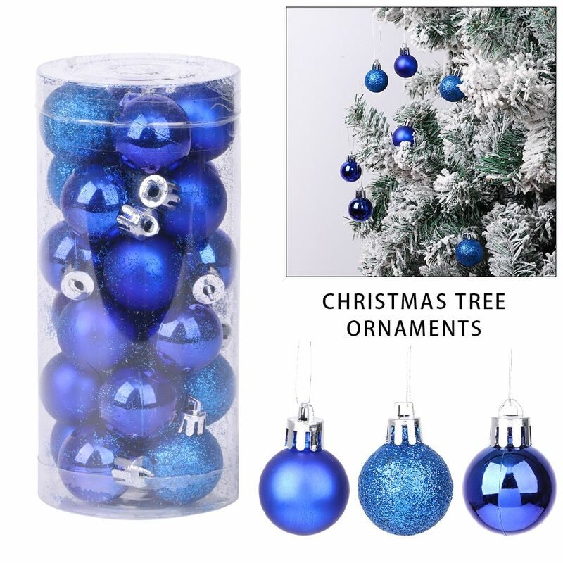 الكرة الحلي قطرة قلادة لتزيين شجرة عيد الميلاد ، لوازم الحفلات ، DIY بها بنفسك الحرف اليدوية ، هدايا عيد الميلاد ، 3 سنتيمتر ، 24 قطعة