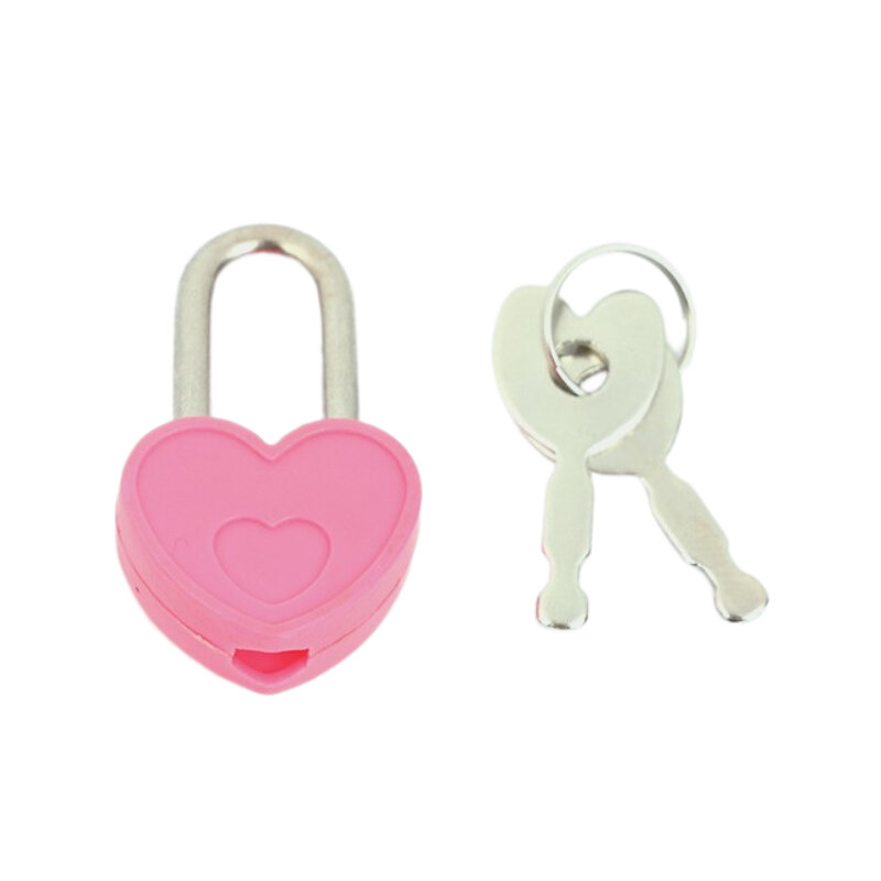 حافظة بلاستيكية أقفال صغيرة على شكل قلب مع قفل بمفاتيح ، حقيبة للسفر ، صندوق مجوهرات ، يوميات ، كتاب