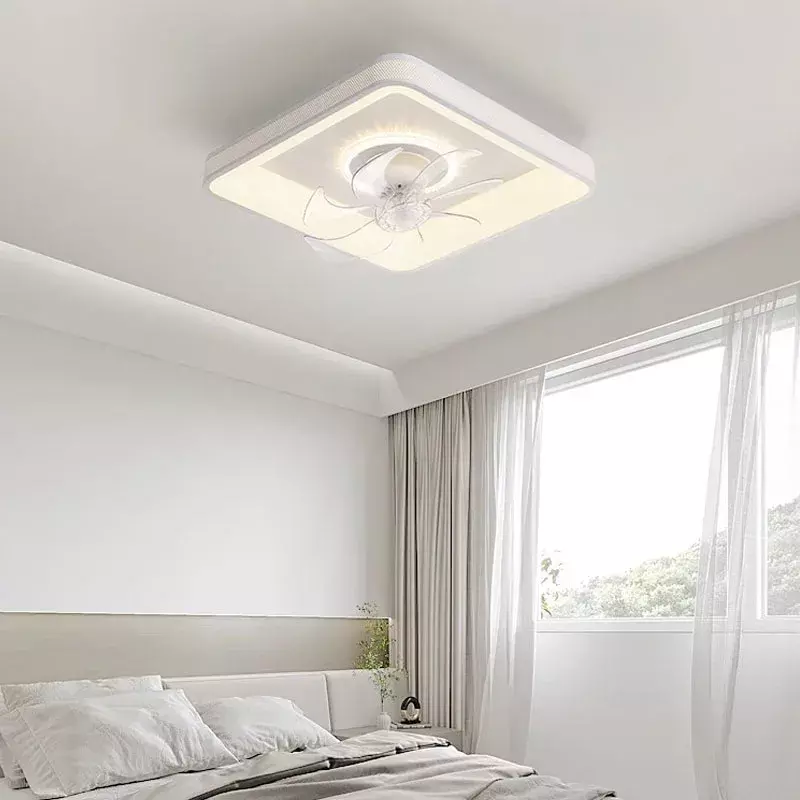 مروحة سقف LED مع جهاز تحكم عن بعد ، ثريا حديثة ، تركيبات إضاءة ، غرفة نوم ، غرفة معيشة ، غرفة دراسة ، ديكور منزلي