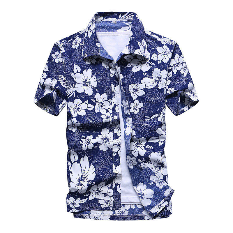 2022 عادية الأزهار شاطئ قميص رجالي الصيف قصيرة الأكمام قمصان هاواي للرجال حجم كبير سريعة الجافة تي شيرت الرجال الملابس كاميس