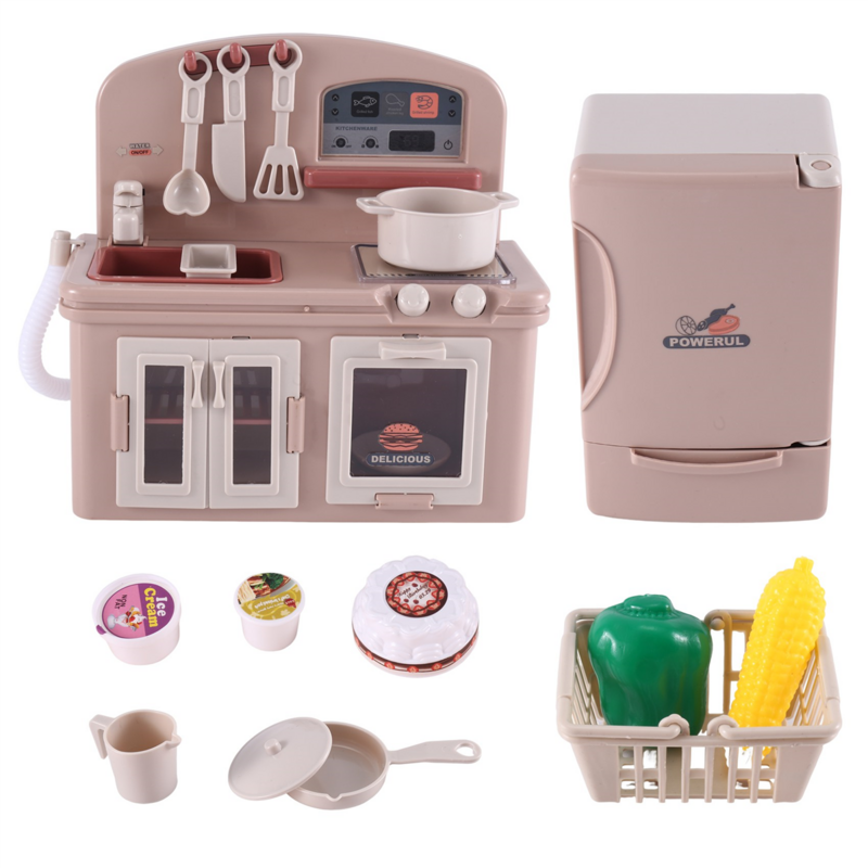 محاكاة المنزلية مجموعة كبيرة موقد الثلاجة ، والأجهزة المنزلية الصغيرة للأطفال ، ألعاب المطبخ للبنين والبنات ، YH189-1S
